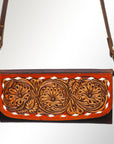 Hand Tooled Hand Painted Genuine Leather women bag western handbag purse