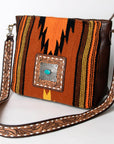 American Darling ADBGA288A Large Crossbody Hand Tooled Saddle Blanket Genuine Leather women bag western handbag purse