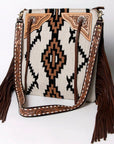 American Darling Messenger Hand Tooled Saddle Blanket Genuine Leather women bag western handbag purse
