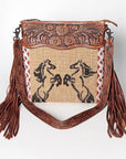 American Darling ADBGZ635 Signature Crossbody Hand Tooled Saddle Blanket Genuine Leather Women Bag Western Handbag Purse
