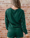 Pearl Embellished Pullover and Mini Skirt Set
