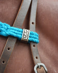 HILASON Cactus Western Wool Breast Collar Headstall Set Tack Set Turquoise & white