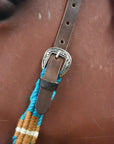 HILASON Cactus Western Wool Breast Collar Headstall Set Tack Set Turquoise & white