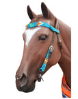HILASON Cactus Western Wool Breast Collar Headstall Set Tack Set Turquoise & white