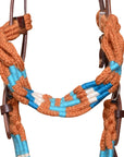 HILASON Cactus Western Wool Breast Collar Headstall Set Tack Set Blue & Brown