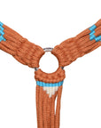 HILASON Cactus Western Wool Breast Collar Headstall Set Tack Set Blue & Brown