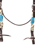 HILASON Western Wool Breast Collar Headstall Set Tack Set Grey & Off White