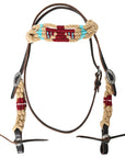 HILASON Western Wool Breast Collar Headstall Set Tack Set Tan