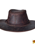 Hilason Crazy Horse Cow Leather Cowboy Hat Chocolate Brown