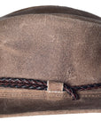 Hilason Crazy Horse Cow Leather Cowboy Hat Grey