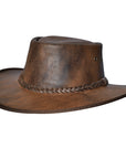 Crushable Cow Leather Reddish Brown Cowboy Hat Hilason