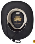 Hilason Cow Leather laminated Cowboy Hat Black