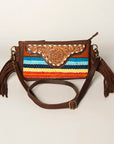 American Darling Small Crossbody Hand Tooled Saddle Blanket Genuine Leather Women Bag Western Handbag Purse