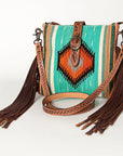 American Darling Hand Tooled Saddle Blanket Genuine Leather Women Bag Western Handbag Purse