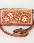 American Darling ADBG486A Wallet Hand Tooled Genuine Leather Women Bag Western Handbag Purse