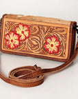 American Darling ADBG486A Wallet Hand Tooled Genuine Leather Women Bag Western Handbag Purse