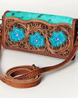 American Darling ADBG486A Wallet Hand Tooled Genuine Leather Women Bag Western Handbag Purse