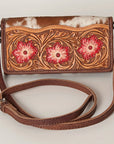 American Darling ADBG486A Wallet Hand Tooled Genuine Leather Women Bag Western Handbag Purse