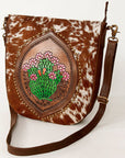 American Darling Large Crossbody Hand Tooled Genuine Leather women bag western handbag purse