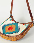 American Darling Hand Tooled Saddle Blanket Genuine Leather Women Bag Western Handbag Purse