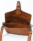 Spaghetti Western Swc201Tan Cross Body I Vintage Handmade Drum Dyed Genuine European Cowhide Leather Women Bag Western Handbag Purse