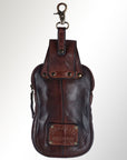 Spaghetti Western Swc203Brn Sling Vintage Handmade Drum Dyed Genuine European Cowhide Leather Women Bag Western Handbag Purse