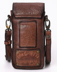 Spaghetti Western Swc204Brn Sling Vintage Handmade Drum Dyed Genuine European Cowhide Leather Women Bag Western Handbag Purse