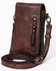 Spaghetti Western Swc204Brn Sling Vintage Handmade Drum Dyed Genuine European Cowhide Leather Women Bag Western Handbag Purse