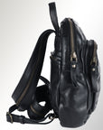 Spaghetti Western Swc206Blk Backpack Vintage Handmade Drum Dyed Genuine European Cowhide Leather Women Bag Western Handbag Purse