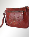 Spaghetti Western Swc207Cg Cross Body I Vintage Handmade Drum Dyed Genuine European Cowhide Leather Women Bag Western Handbag Purse