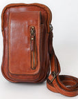 Spaghetti Western Swc210Cg Sling Vintage Handmade Drum Dyed Genuine European Cowhide Leather Women Bag Western Handbag Purse
