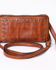 Spaghetti Western Swc212Cg Wallet Vintage Handmade Drum Dyed Genuine European Cowhide Leather Women Bag Western Handbag Purse