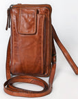Spaghetti Western Swc213Cg Sling Vintage Handmade Drum Dyed Genuine European Cowhide Leather Women Bag Western Handbag Purse