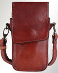 Spaghetti Western Swc214Cg Sling Vintage Handmade Drum Dyed Genuine European Cowhide Leather Women Bag Western Handbag Purse