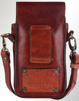 Spaghetti Western Swc214Cg Sling Vintage Handmade Drum Dyed Genuine European Cowhide Leather Women Bag Western Handbag Purse