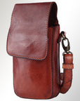 Spaghetti Western Swc214Cg Sling Vintage Handmade Drum Dyed Genuine European Cowhide Leather Women Bag Western Handbag Purse