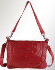 Spaghetti Western Swc174Rd Cross Body I Vintage Handmade Drum Dyed Genuine European Cowhide Leather Women Bag Western Handbag Purse
