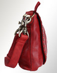 Spaghetti Western Swc174Rd Cross Body I Vintage Handmade Drum Dyed Genuine European Cowhide Leather Women Bag Western Handbag Purse