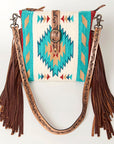 American Darling Hand Tooled Saddle Blanket Genuine Leather Women Bag Western Handbag Purse