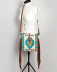 American Darling Hand Tooled Saddle Blanket Genuine Leather Women Bag Western Handbag Purse