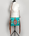 American Darling Hand Tooled Saddle Blanket Genuine Leather Women Bag Western Handbag Purse