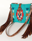 American Darling Hand Tooled Saddle Blanket Genuine Leather Women Bag Western Handbag Purse