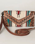 American Darling Hand Tooled Saddle Blanket Genuine Leather Women Bag Western Handbag Purse