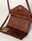 American Darling Hand Tooled Saddle Blanket Genuine Leather Women Bag Western Handbag Purse