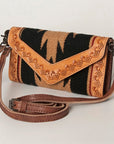 American Darling Hand Tooled Saddle Blanket Genuine Leather Women Bag Western Handbag Purse