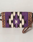 American Darling Hand Tooled Saddle Blanket Genuine Leather Women Bag Western Handbag Purse