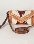 American Darling Hand Tooled Saddle Blanket Genuine Leather Women Bag Western Handbag Purse