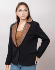 ADBZ011 Genuine leather Hand tooled hand carved Women Blazer dress jacket ladies Girl