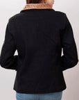 ADBZ013 Genuine leather Hand tooled hand carved Women Blazer dress jacket ladies Girl