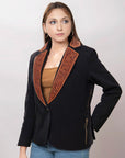 ADBZ015 Genuine leather Hand tooled hand carved Women Blazer dress jacket ladies Girl